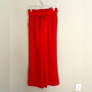 Express High Rise Wide Leg Trousers | Red